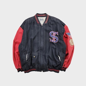 Vintage 90s Chicago White Sox Mirage Embroidered Reversible Bomber Jacket