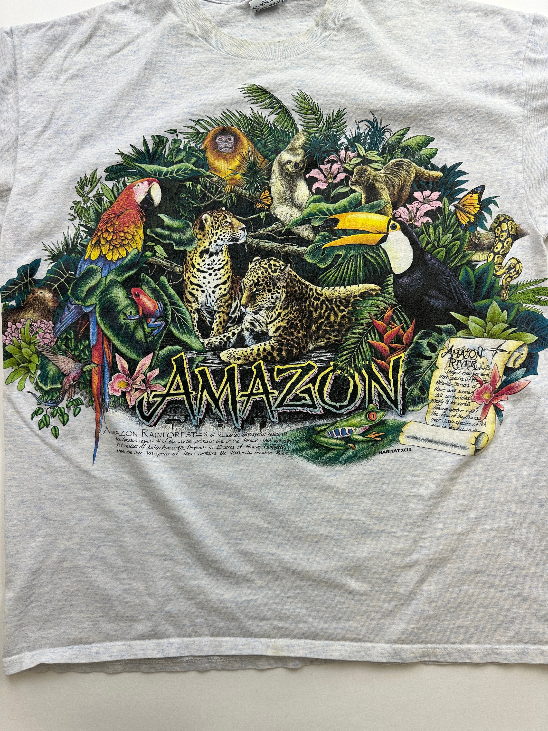 Vintage 90's White Tiger T-shirt, Rainforest Cafe Tiger T