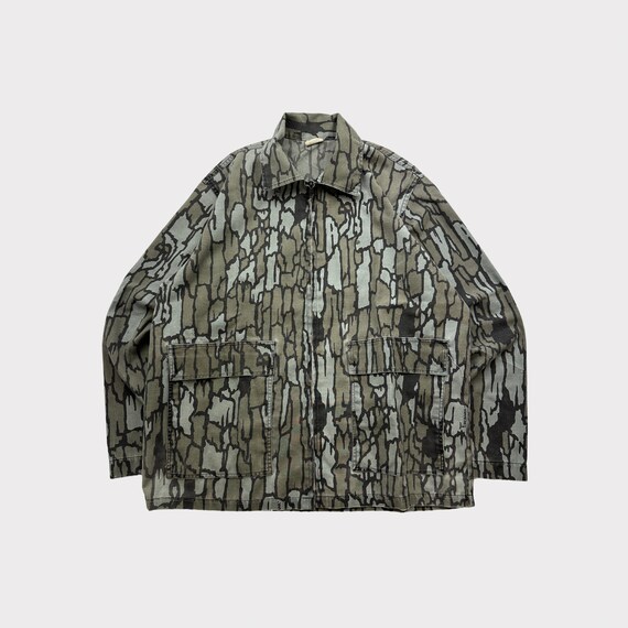 80’s trebark camouflage shirt jacket カモ Vintage 1980'S DEERSKIN Tree Bark Camo Shirt Jacket Made in