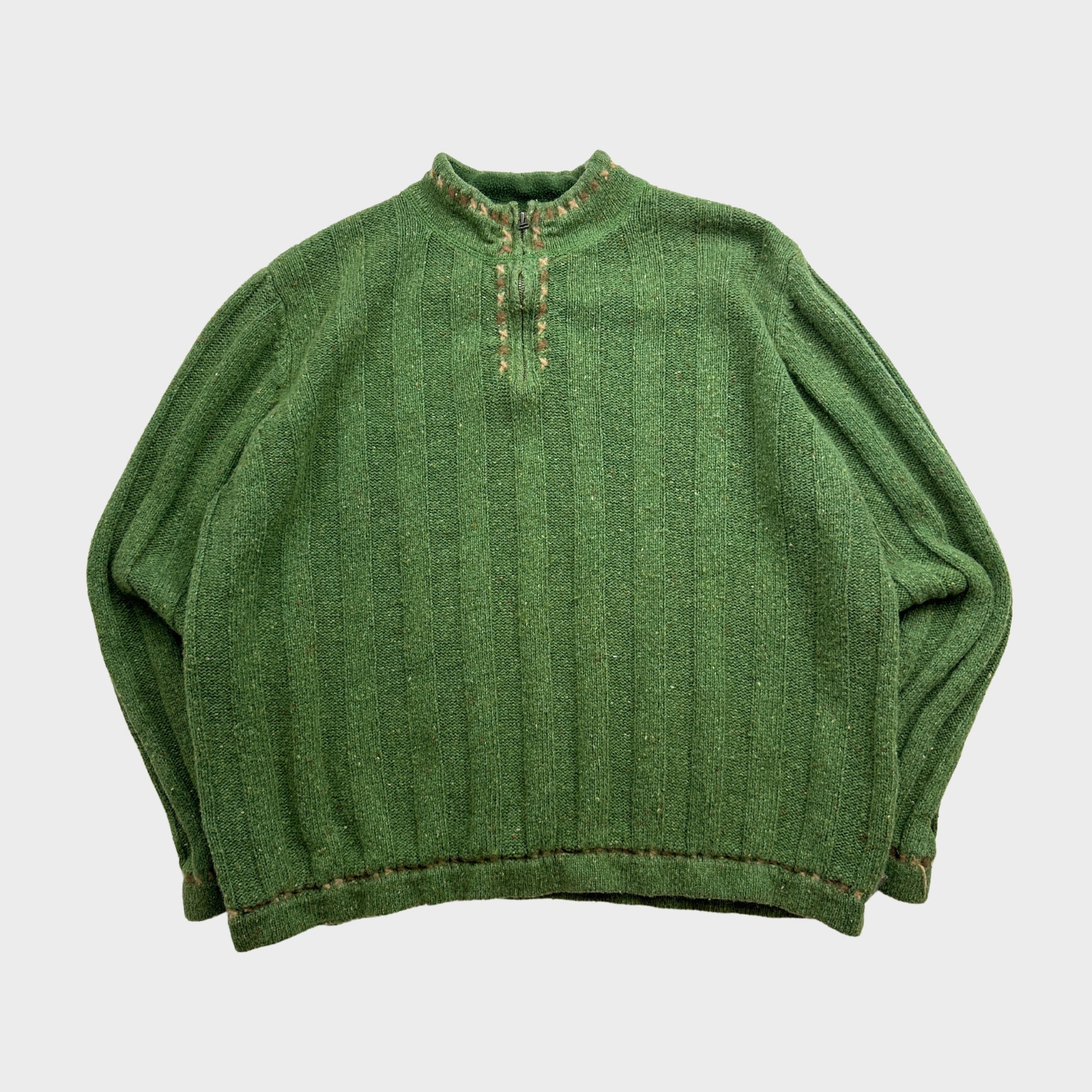Vintage Green Knit Zip Sweater - Etsy Vintage Green Knit Zip Sweater - Etsy