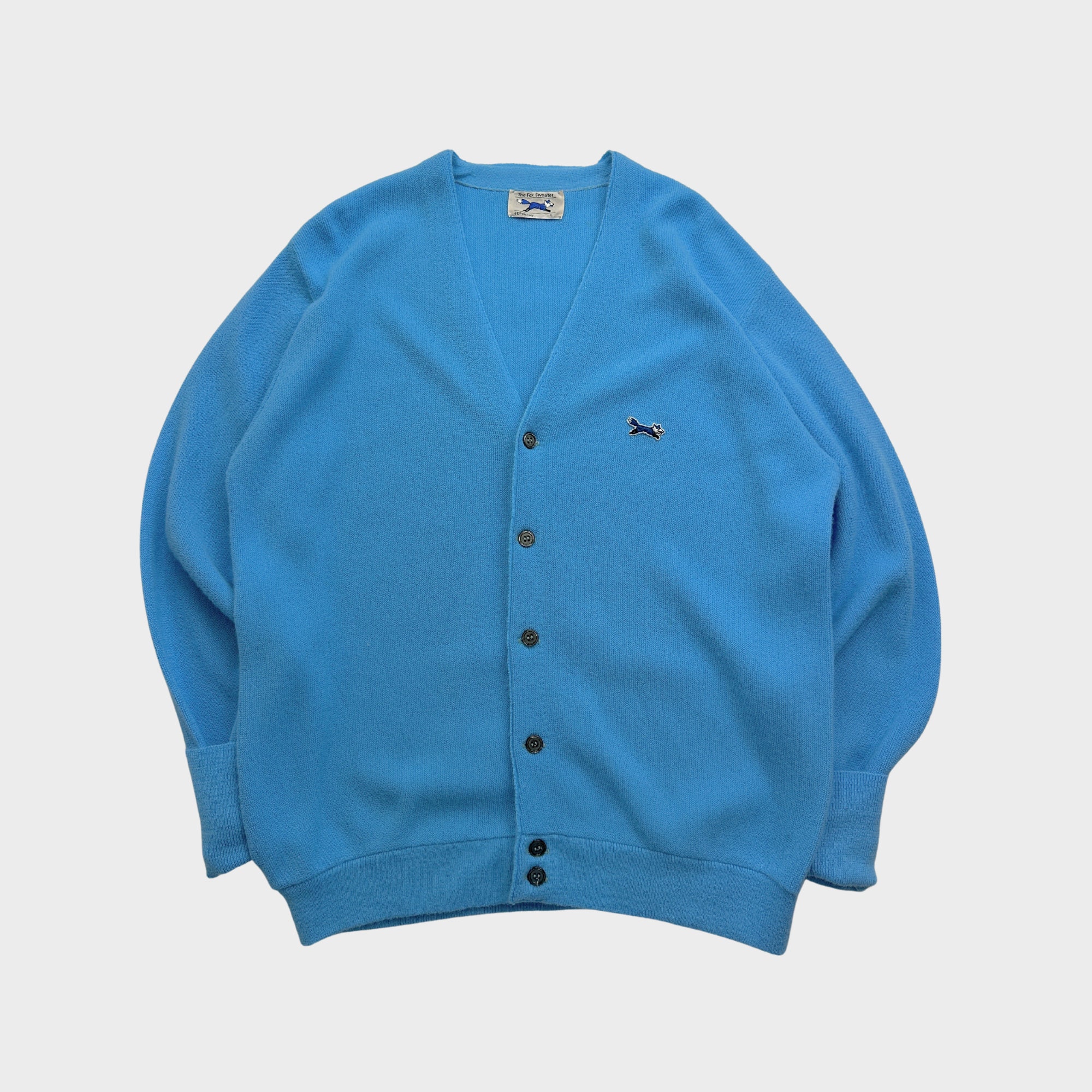 クリスマス特集2024 Vintage 90s JC Penny the Fox Baby Blue Knit Cardigan - Etsy トップス