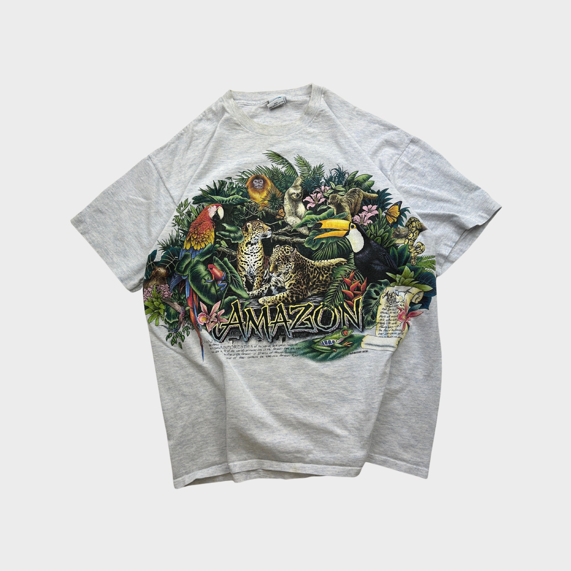 Vintage 90s Habitat Rainforest Cafe Double Sided Animals Tee