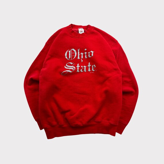 Vintage 90s Ohio State University Old English Collegiate Heavy Cotton Crewneck Sweatshirt Etsy