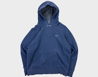 Sudadera con capucha y miniswoosh bordado de Nike, vintage, década de 2000
