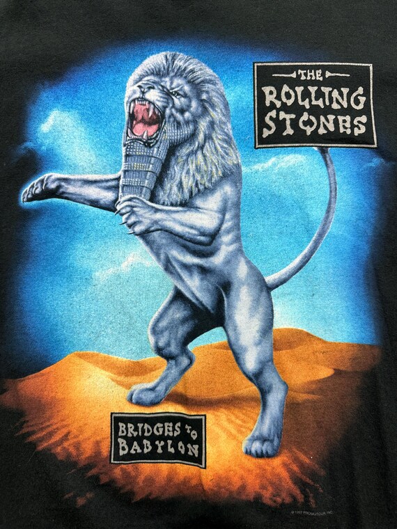 トップス 90s Rolling Stones Bridges To Babylon XL Vintage 90s Rolling Stones Bridges to Babylon World Tour Band T