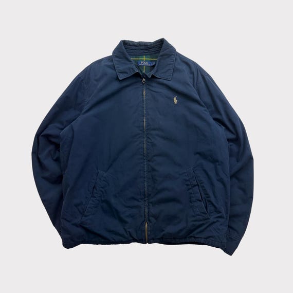 Vintage Ralph Lauren Navy Blue Bomber Jacket Men's Plaid