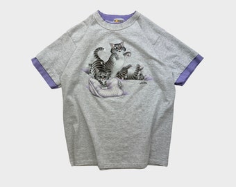 Vintage 90s Kitty Cat Lover Morning Sun Graphic T-Shirt