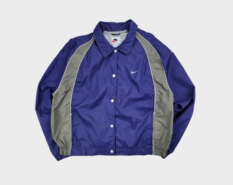 Vintage 90s Purple Nike Windbreaker Button-Up Jacket
