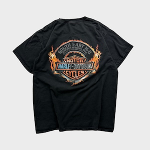 Harley Davidson South East Bedford Heights Ohio Flames Graphic T-Shirt