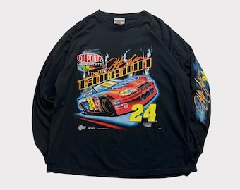 Camisa de manga larga con gráfico de Jeff Gordon Dupont de Nascar de la década de 2000