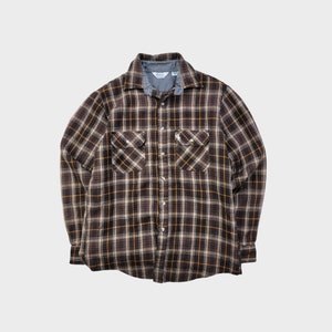 Vintage 90s Polo Ralph Lauren Mocha Brown Wool Blend Flannel Button-Up Shirt