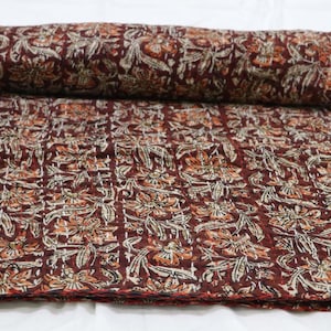 Burgundy Red Kantha Quilt: Hand-stitched Cotton Throw Blanket