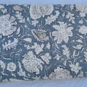 Grey Floral Kantha Quilt: Handmade Indian Cotton Bedspread
