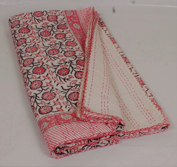 #127 カンタキルト　ブロックプリント　ピンク 127 カンタキルト ブロックプリント ピンク - メルカリ