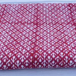 Handmade Dark Pink Kantha Quilt - Ethically Made, Cozy & Unique Boho Chic Vintage Cotton Throw - Reversible Embroidered Bedspread