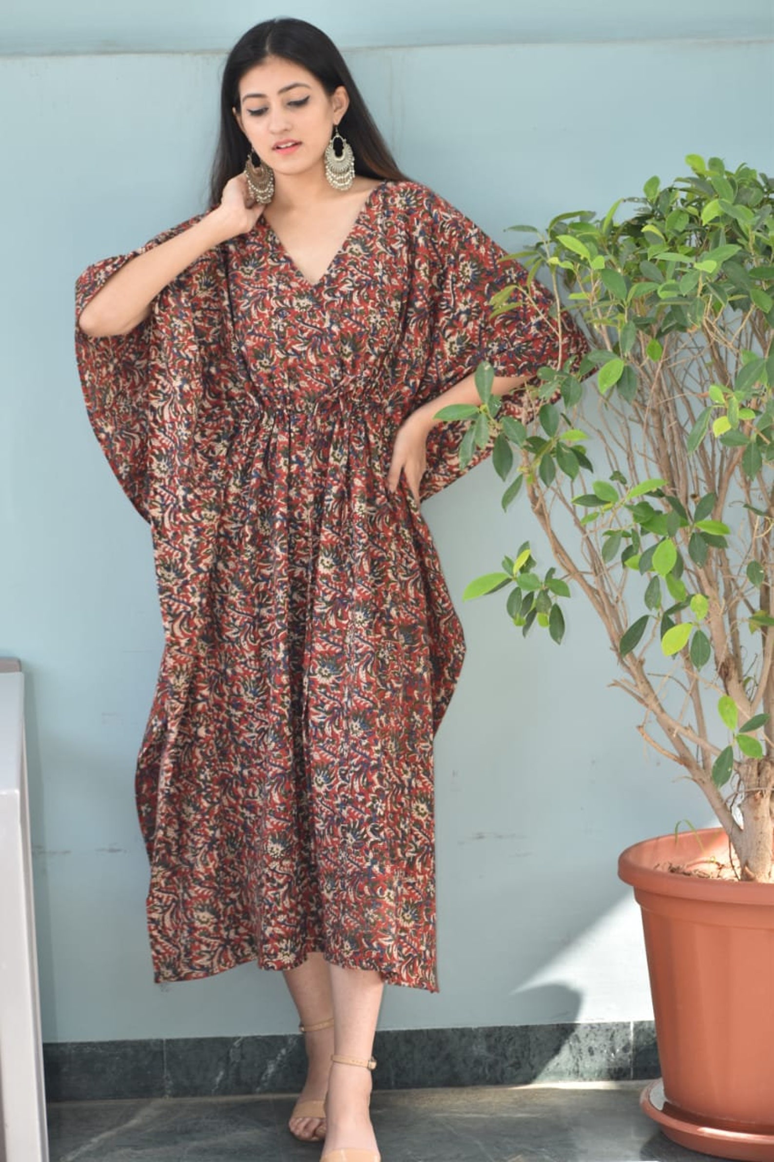 Indian Cotton Kaftan Indian Long Kaftan Dress Hippie Style - Etsy UK