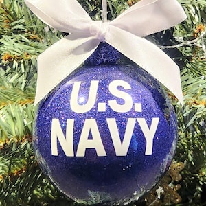 Christmas Ornament - U.S. Navy - handmade decorated glass ball