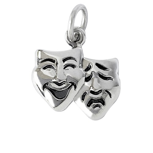 Sterling Silver Comedy and Tragedy Masks Charm Drama Theater Etsy