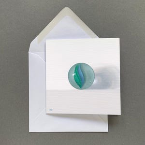 Carte de voeux en marbre oeil de chat vierge à l'intérieur