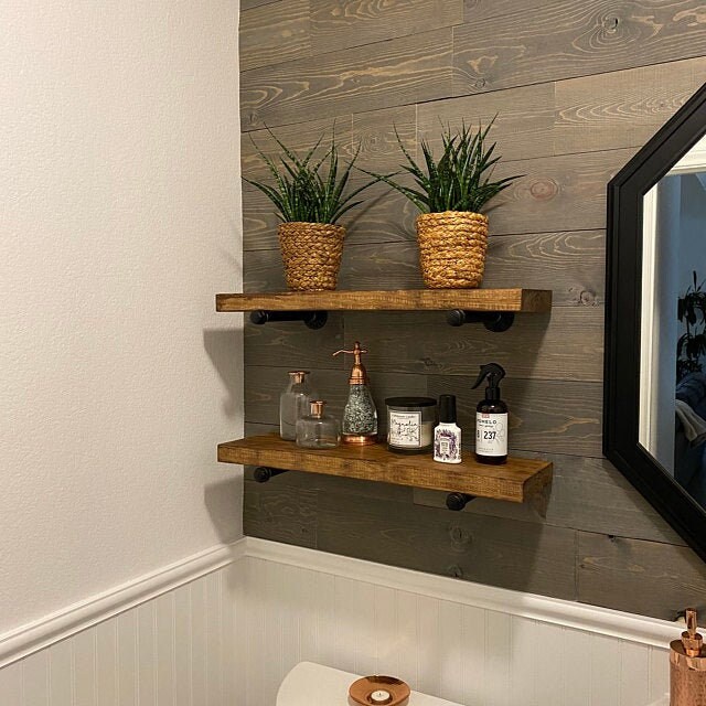 Reclaimed Wood Shelves Bathroom Shelves Living Room Etsy