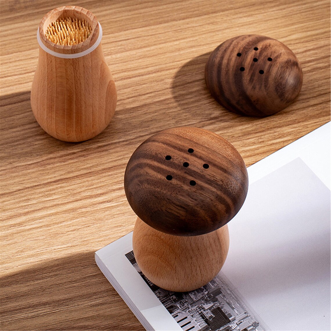 Solid wood toothpick holder toothpick box black walnut wooden Etsy