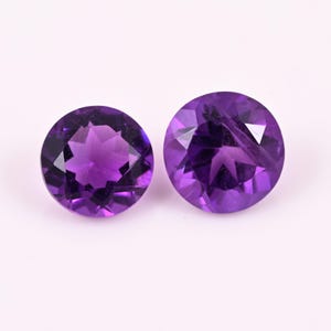 Wonderful Quality Natural Purple Amethyst Round Shape Pair Faceted Cut Loose Gemstone For Making Jewelry Healing Amethyst 2.20 Cts 7X7X5 mm