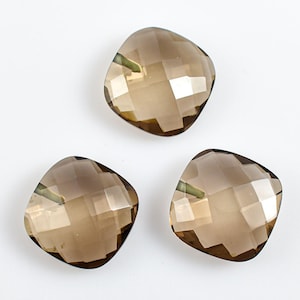 AAA Qualität Natürliche Rauchquarz Kissen Form Briolette Schnitt 3 Pc Lot Lose Edelstein für die Herstellung von Schmuck Heilung 19,3 Ct Größe 13 x 13 mm AZ-156