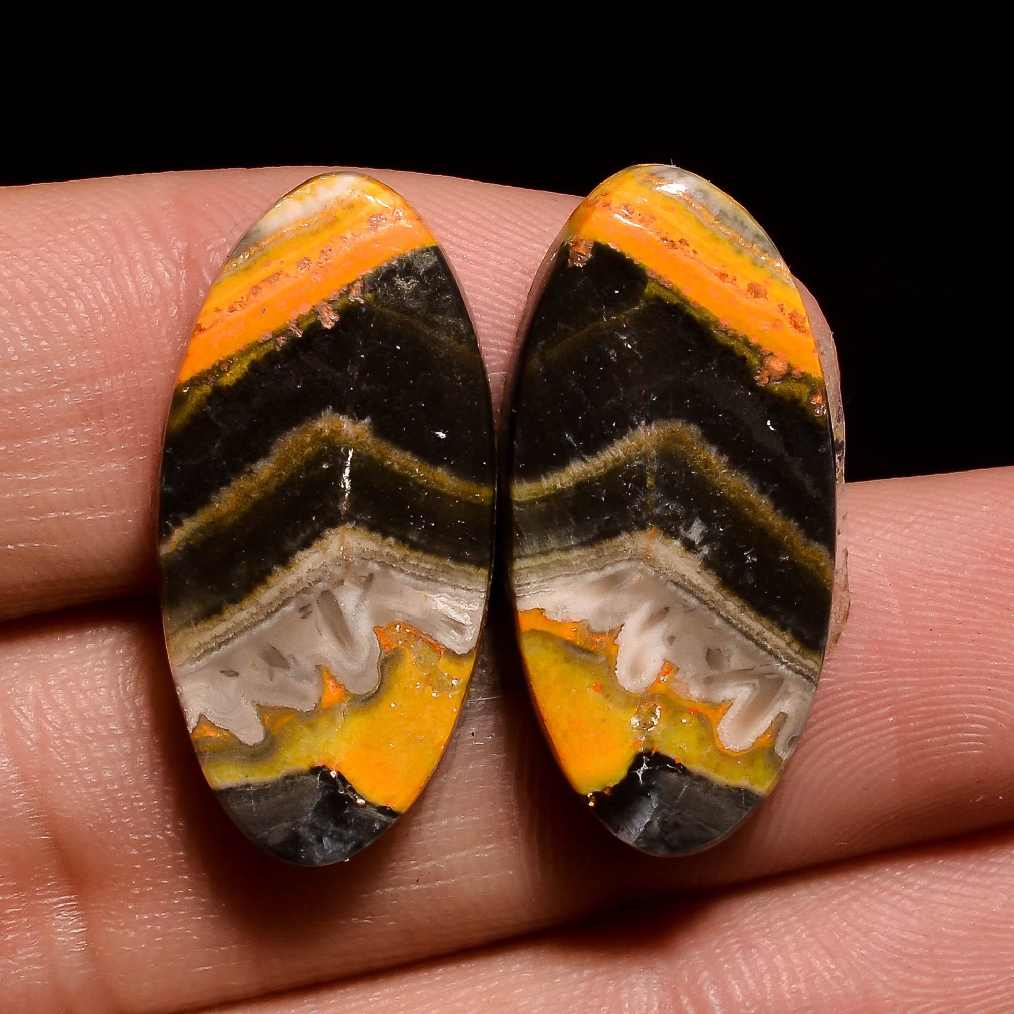 AAA Quality Bumble Bee Jasper Pair Natural Bumble Bee Jasper Etsy