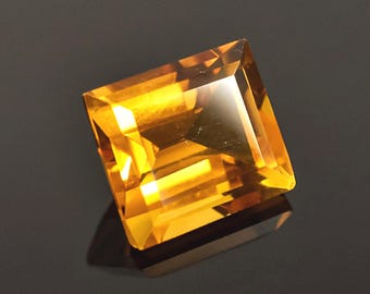 ブレイズオレンジシトリン宝石：18.90カラットファンシーオクタゴン