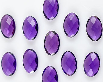 AAA Quality Amethyst, Natural Purple Amethyst, 11Pcs Lot Oval Shape Amethyst Breloite Cut,Loose Gemstone, Making Jewelry 15.40 Ct. 6.5X10 mm
