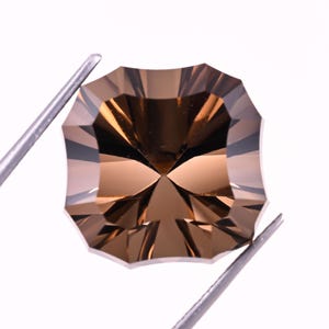 Elegante Qualität Natürliche Rauchquarz Kissen Form facettierte Konkav Schnitt Lose Edelstein für die Herstellung von Schmuck Healing Smoky 14,70 Cts 15X15X12 mm