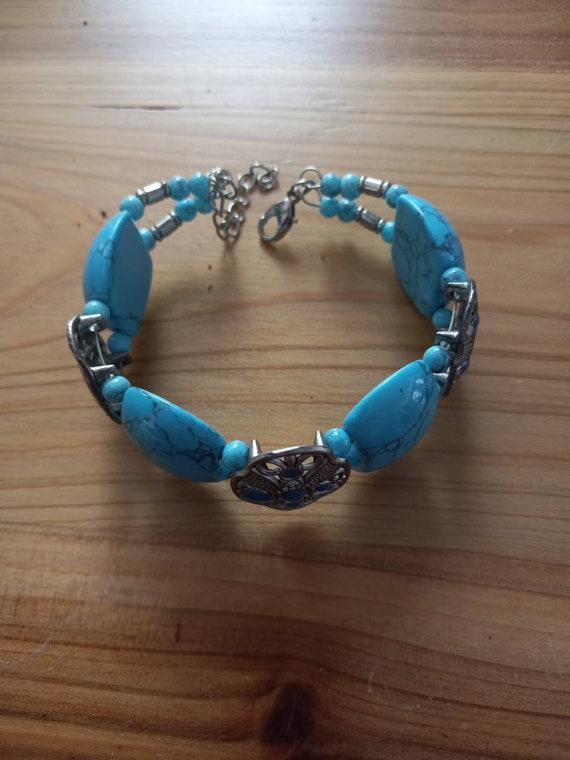 Turquoise bracelet and earrings - image 3