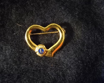 Lion's Club International Heart Pin