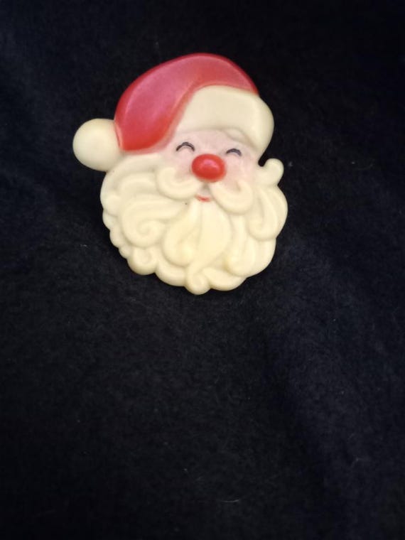 Vintage Hallmark Pin Brooch Christmas Santa Claus With Curly