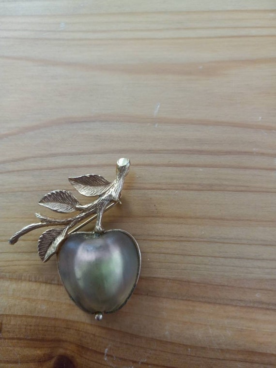 Sarah Coventry Apple Brooch - image 1