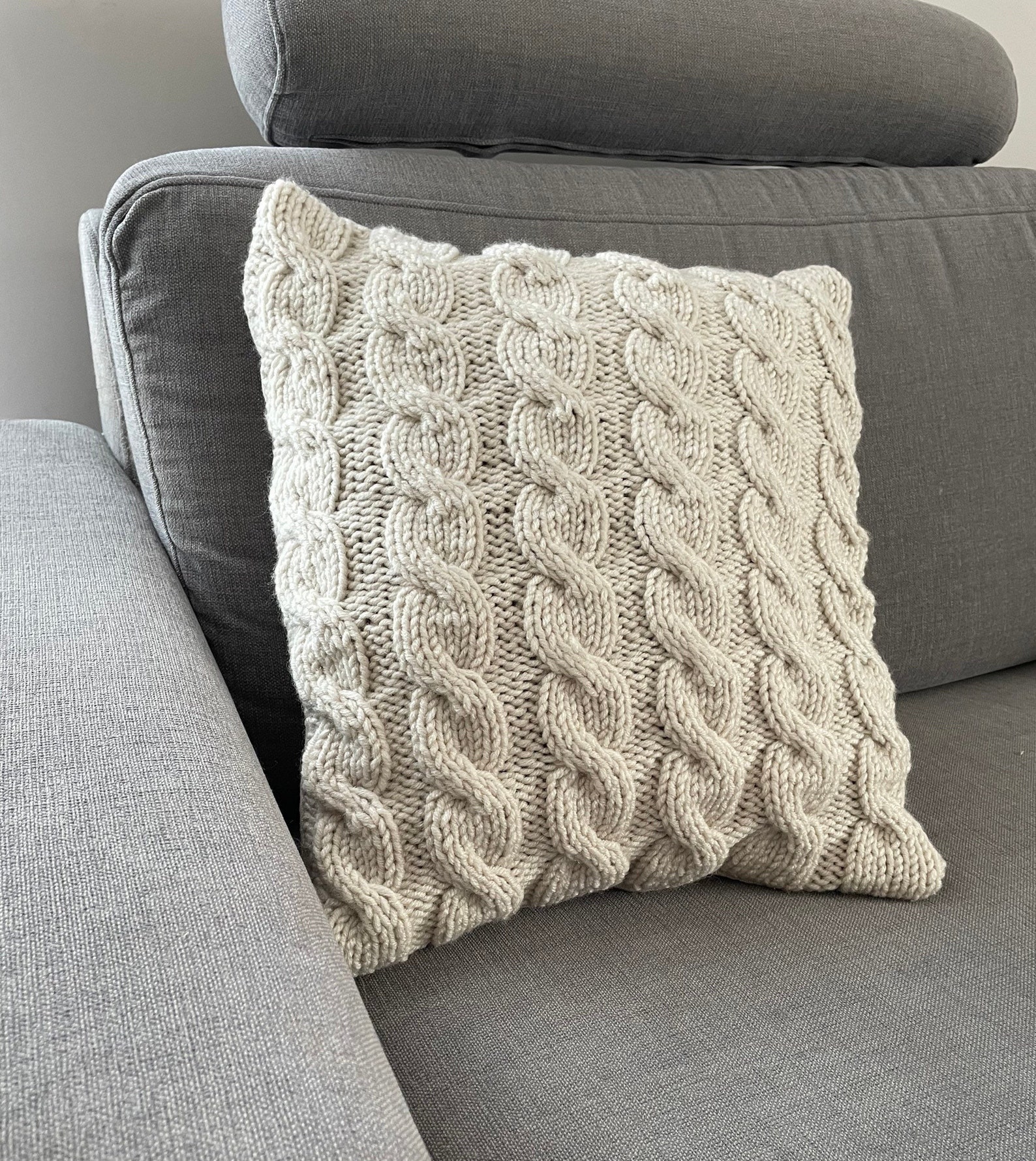 Made to order cable knit pillow cover throw pillow case in | Etsy