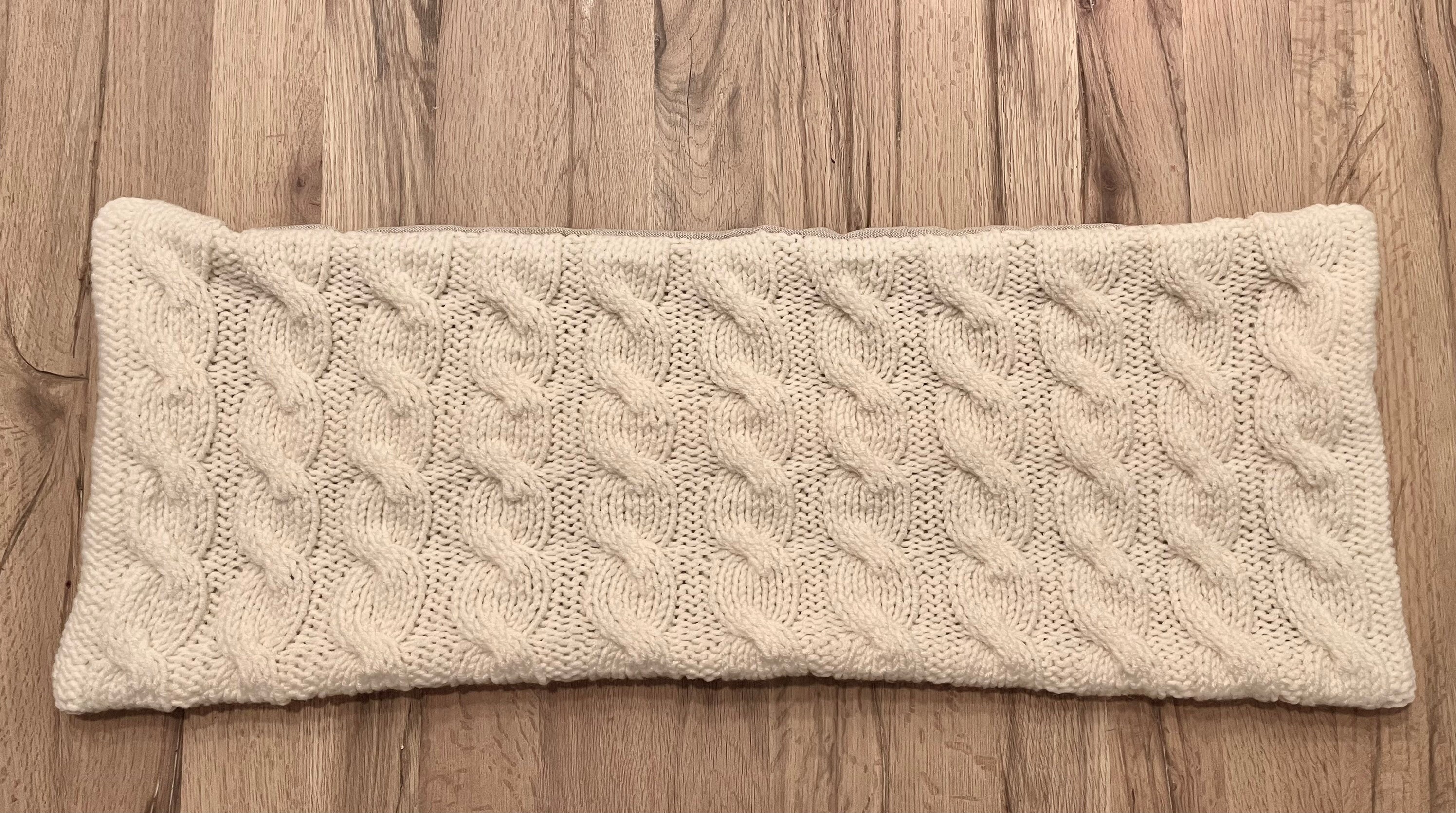 KNITTED LUMBAR PILLOW Cover in Cream, Ivory, Grey, Brown Color 12x20