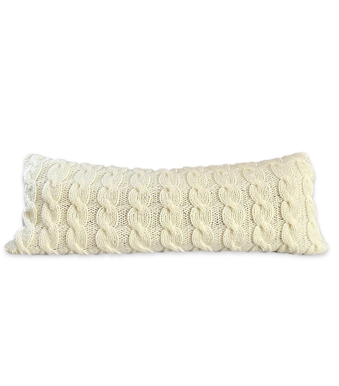KNITTED LUMBAR PILLOW Cover in Cream, Ivory, Grey, Brown Color 12x20