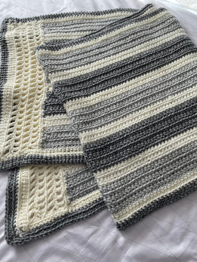 CROCHET BED RUNNER Grey Bed Blanket Bed Scarf 24x86 Inches Etsy