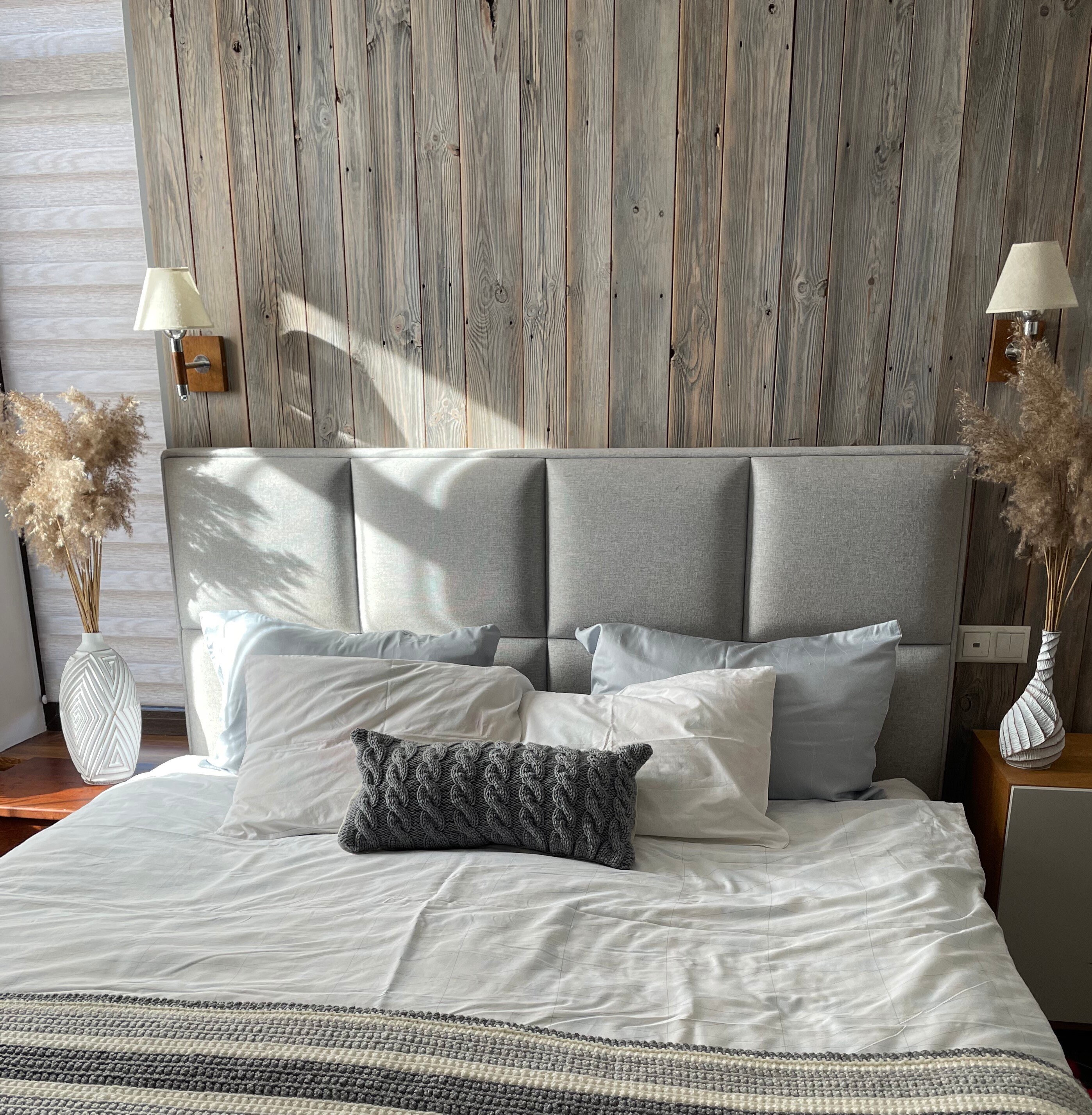 KNITTED LUMBAR PILLOW Cover in Cream, Ivory, Grey, Brown Color 12x20