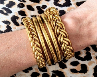 Bracelet jonc bouddhiste – tressé ou double tressé - light gold (kumlai authentique et de qualité supérieure)