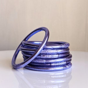 Bracciale rigido buddista con mantra - Viola (Kumlai autentico e di alta qualità)