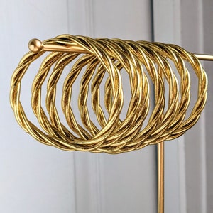 Buddhist bangle bracelet - twisted - light gold (authentic and top quality kumlai)