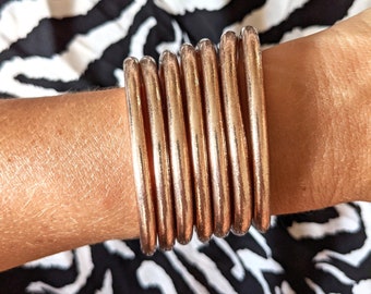 Pulsera budista color champán (kumlai auténtico con mantra y calidad premium)