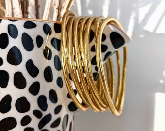 Buddhist bangle bracelet - thin (weekly style) - light gold