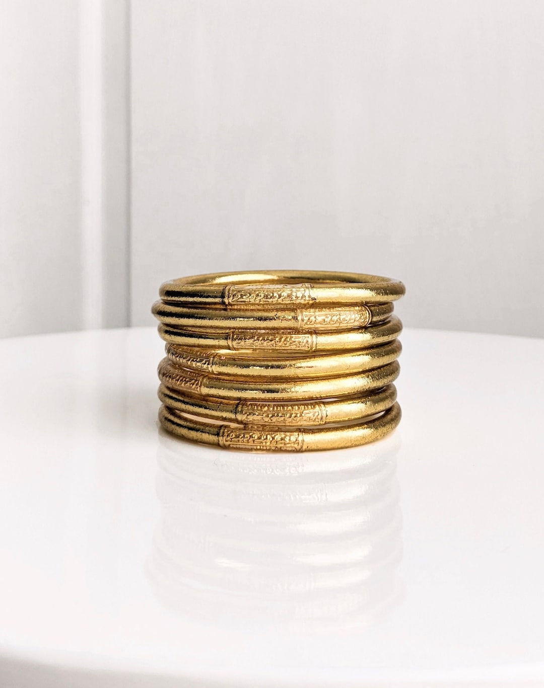 2 Bracelets Jonc Plaqué Or - Sans Fermoir - Parfait état - Fabriqué En France