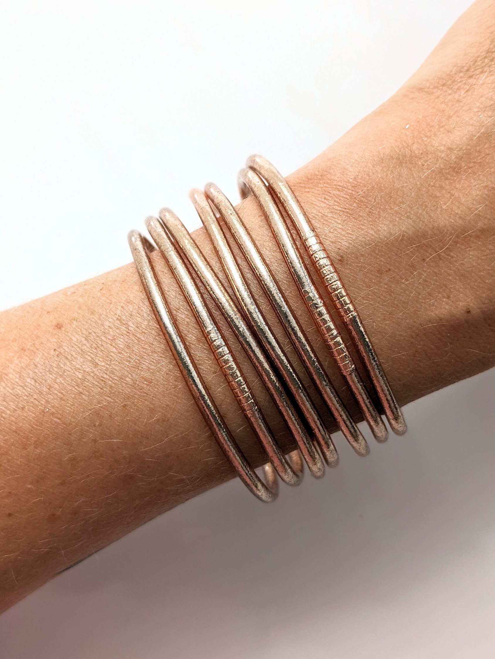 Buddhist bangle bracelet - thin (weekly style) - champagne
