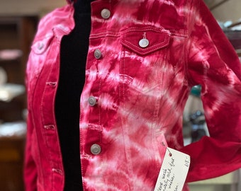 maroon jeans jacket