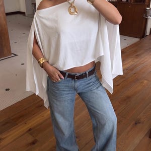 Convertible Top, Multiway Off Shoulder Top, One Shoulder Poncho Top, Transformable Blouse, Versatile Summer Top, Wear It 3 Ways