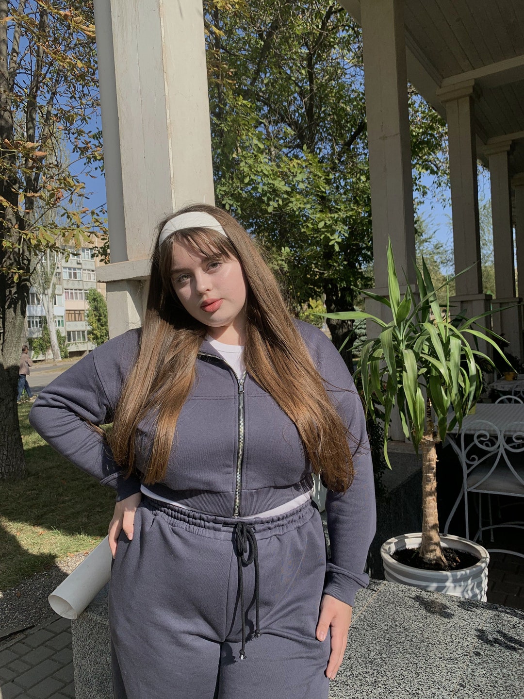 Trendy Plus Size Tracksuit, Hoodie Cozy Set, Women Sweatshirt ...